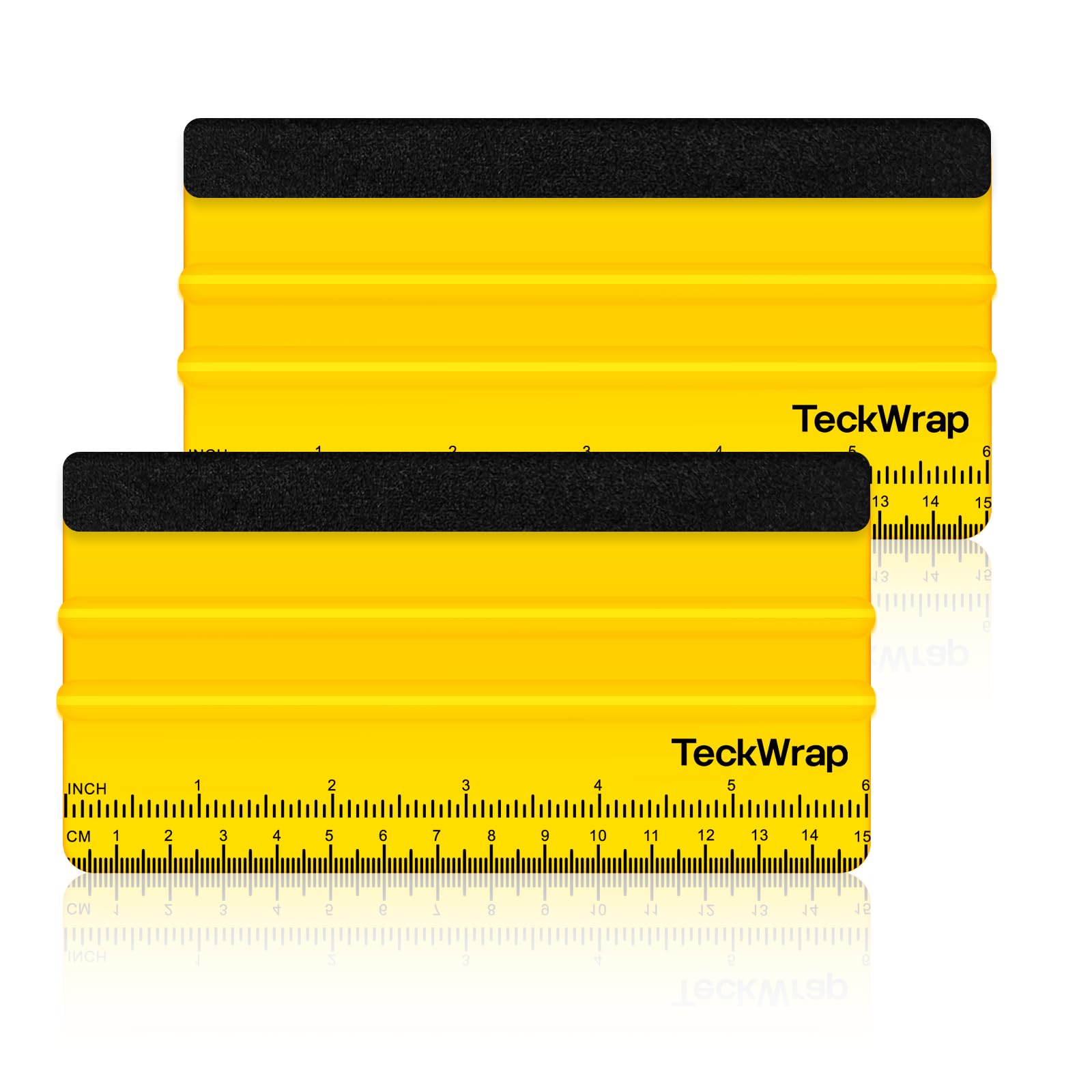 TECKWRAP Professional Felt Squeegee for Vinyl, Yellow, 2 PCS, 6"x2.9"