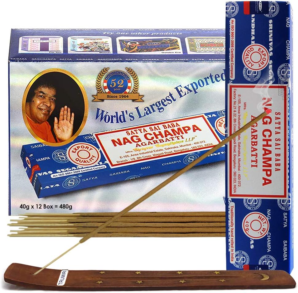 Nag Champa お香スティック お香ホルダー セット Insence Insense Satya お香