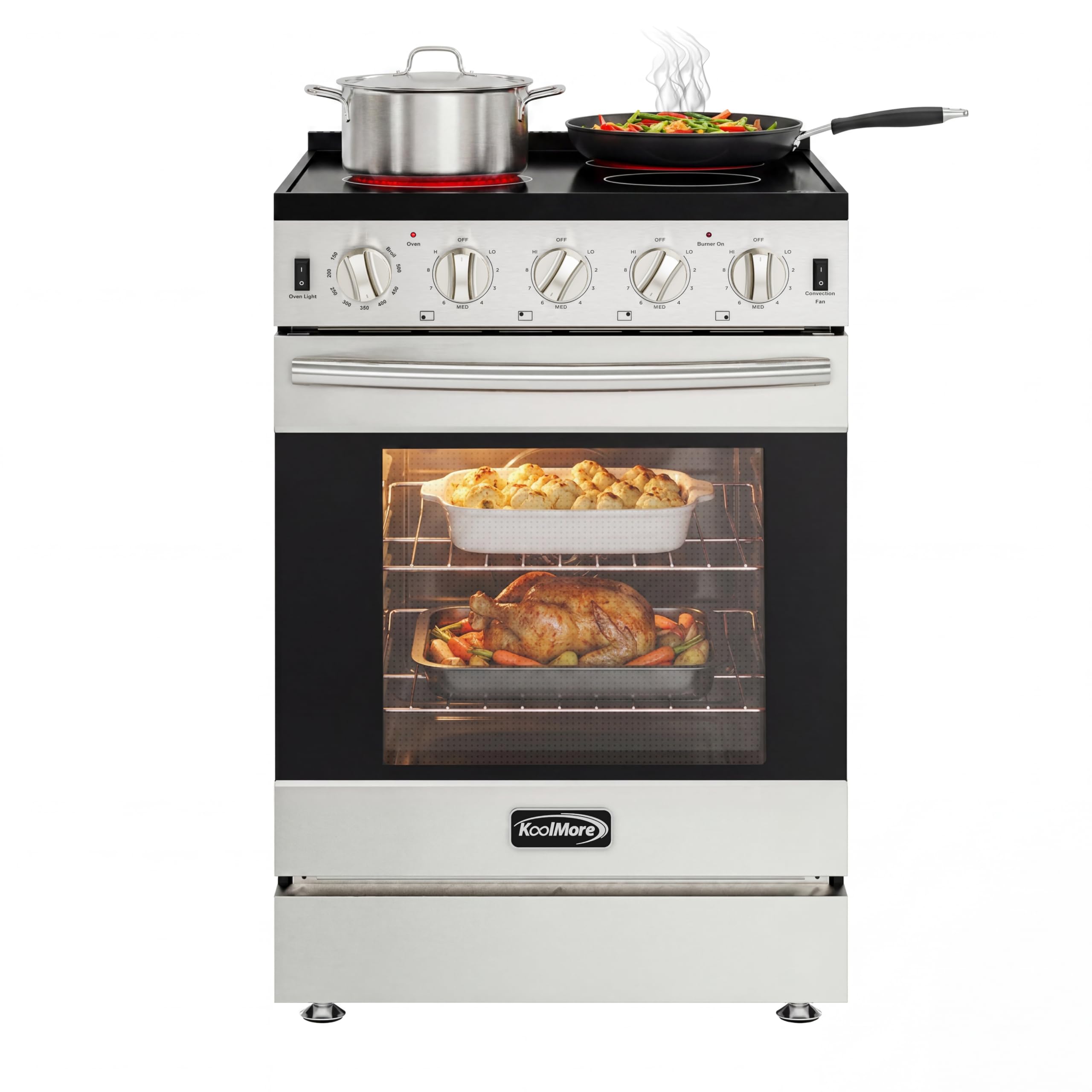 KoolMore 24 inch electric range with glass top