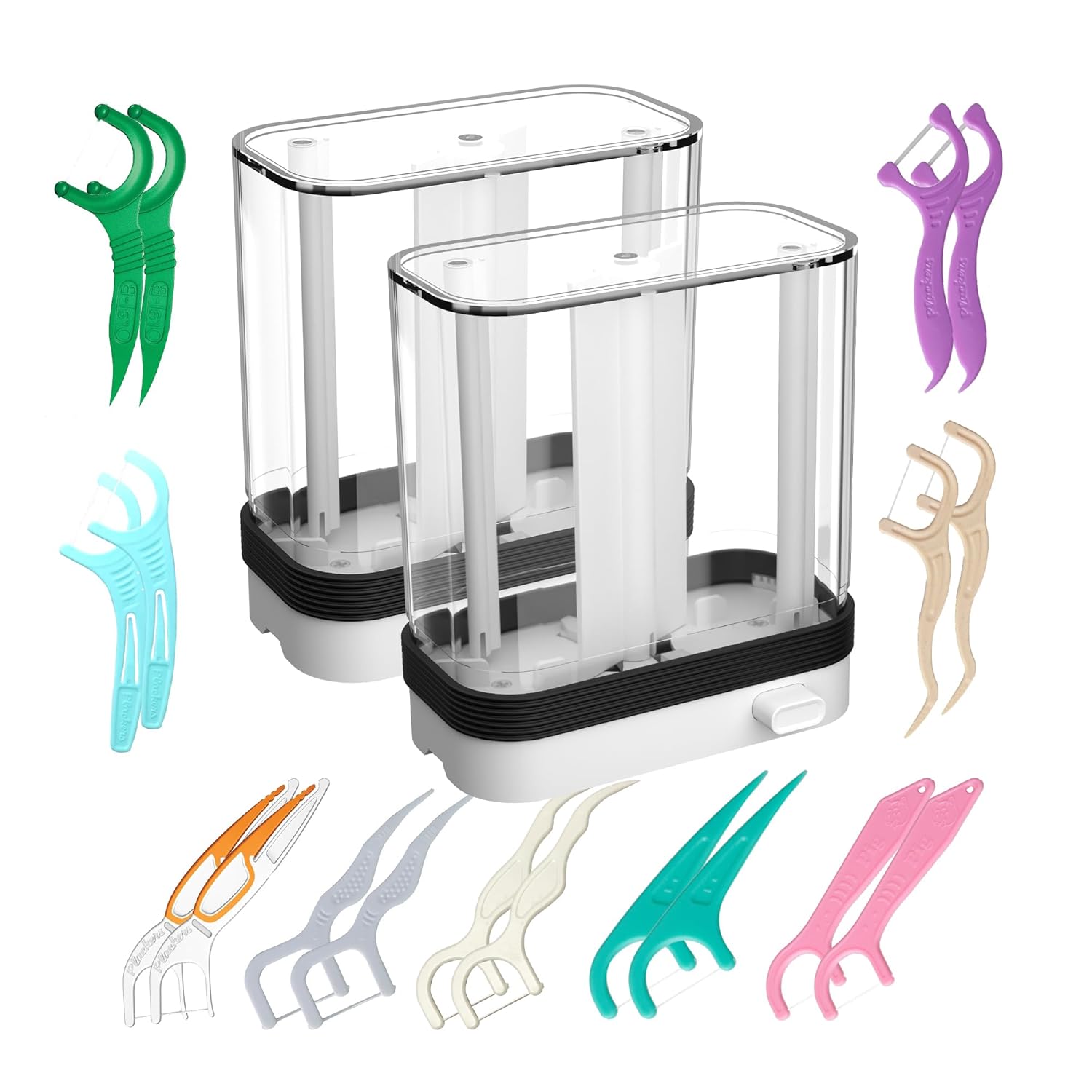 Empty Floss Pick Dispenser Floss Pick Holder Flosser Dispenser refillable for Plackers Dental Pick Holder 2pcs