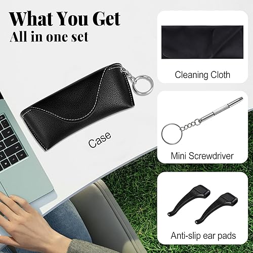 Miniatura 5 de RayLove Estuche para gafas de sol, funda de cuero portátil para gafas de sol, funda de protección de viaje