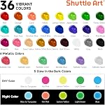 Shuttle Art Outdoor Acrylic Paint Set, 36 Colors 2oz/60ml Waterproof Acrylic Paint with 10 Brushes 1 Palette, Rich Pigmented Paints for Artists, Beginners on Rocks, Wood Crafts, Garden Statues