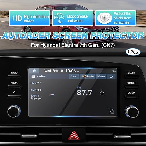 Miniatura 9 de Autorder Protector de pantalla para Hyundai Elantra Accessories 2021-2026 Película de vidrio templado de 10.25 pulgadas Protector de pantalla táctil