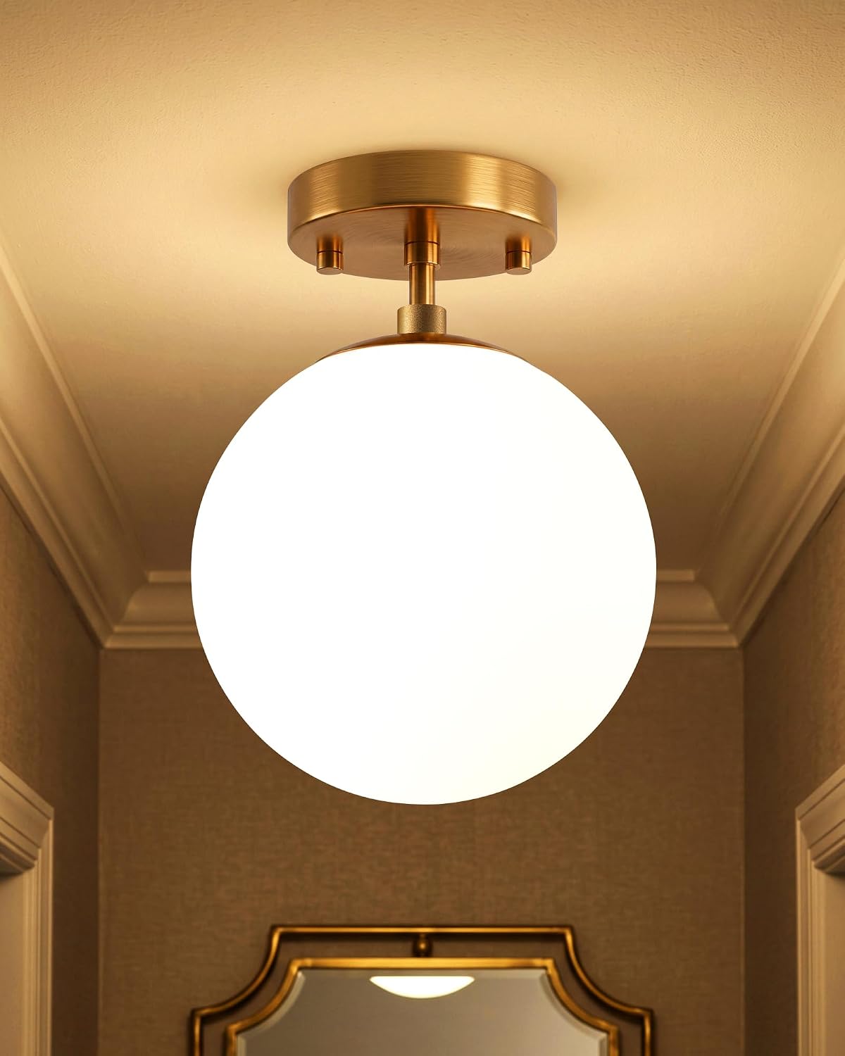 Majade Semi Flush Mount Ceiling Light 6" Globe Mid Century M