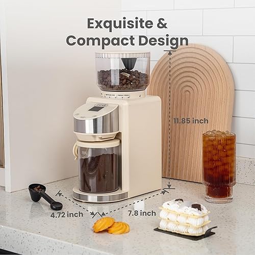 Miniatura 6 de Gevi Molinillo de café eléctrico, molinillo de granos de café con 35 ajustes de molienda para expreso, goteo, prensa francesa, molinillo de café