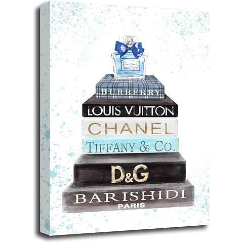 Meetdeceny Fashion Women Canvas Wall Art Blue Bathroom Wall Art Decor Aesthetic Room Decor for Teen Girls Bathroom Pictures for Wall 12x16 Inch