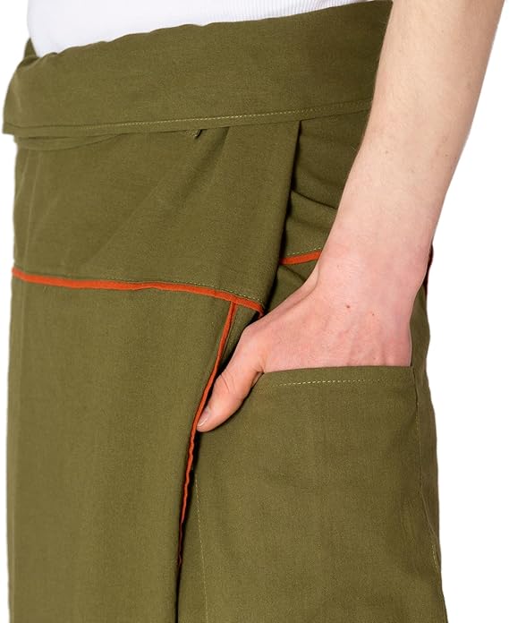 PANASIAM Fisherman pants stripe-design, brown, L