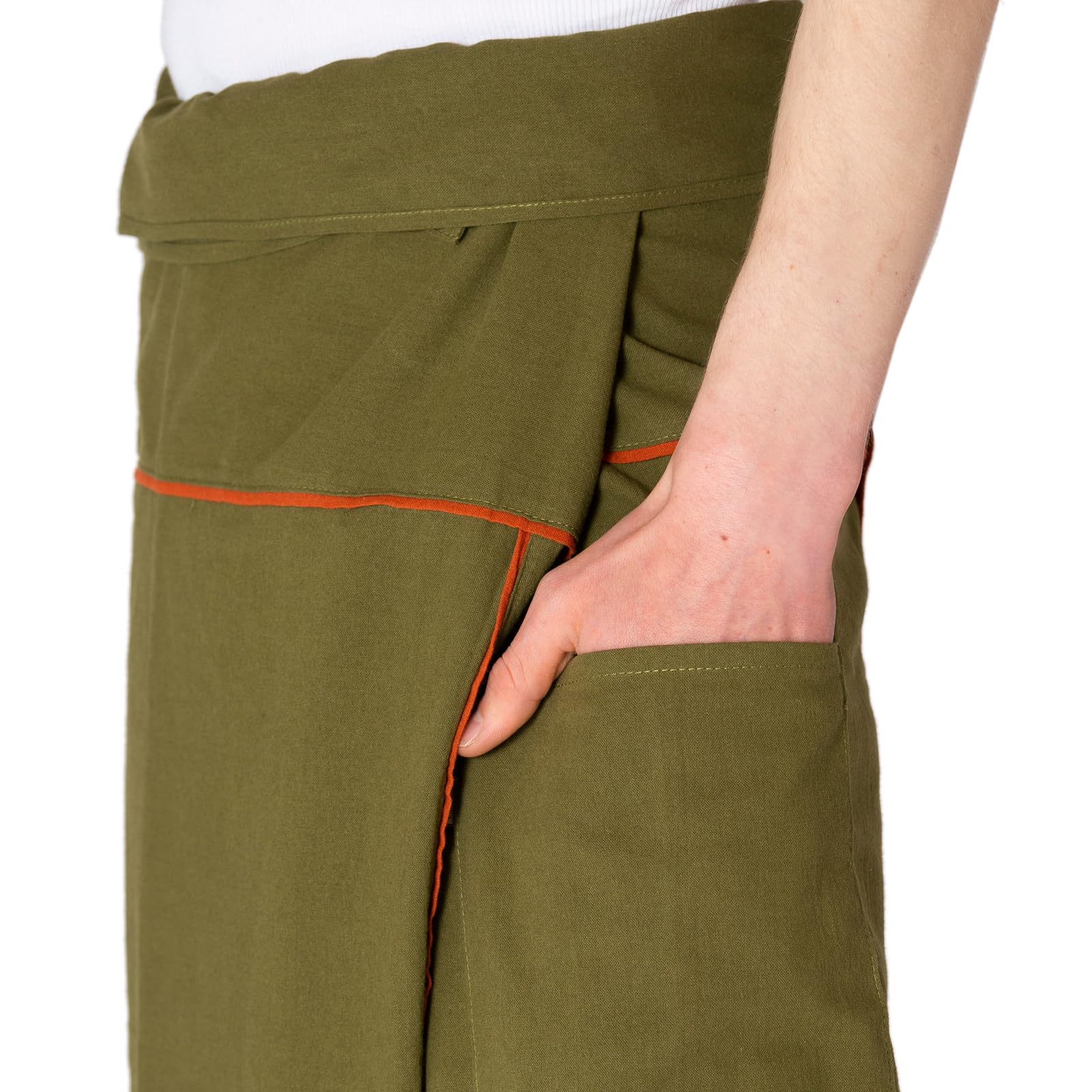 PANASIAM Pantalones de Pescador tailandeses con diseño de Rayas 3/4, 100% algodón, para Hombre y Mujer, agradables, Suaves y cómodos, práctica técnica de Envoltura, Pantalones de Pescador Unisex
