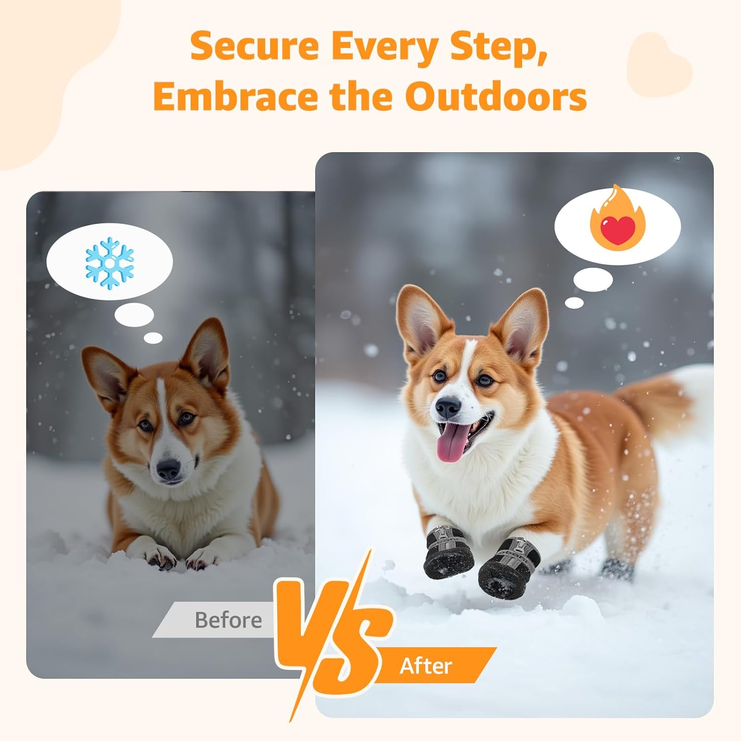 Dog Shoes Small Size Dogs - Dog Boots & Paw Protectors for Hot Pavement Winter Rain Snow, Waterproof Dog Booties with Reflective Strap for Outdoor Hiking Walking Running Training Size 5