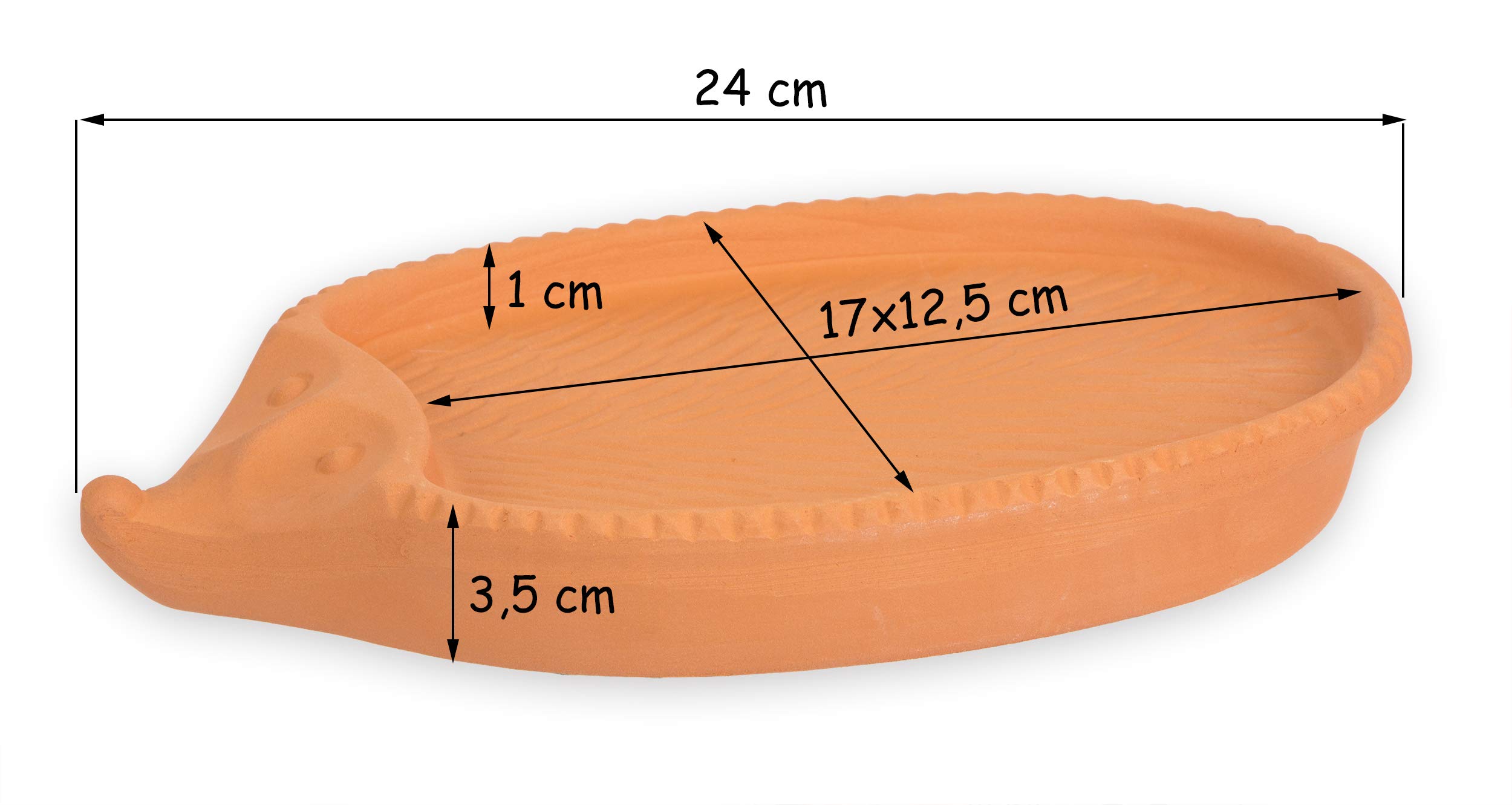 Römertopf Riccio Porta-Crescione in Terracotta Naturale – Semenzaio con Semi di Crescione, Coltivazione senza Terra, ca. 24 x 14 cm, Lavabile in Lavastoviglie, Idea Regalo per Bambini