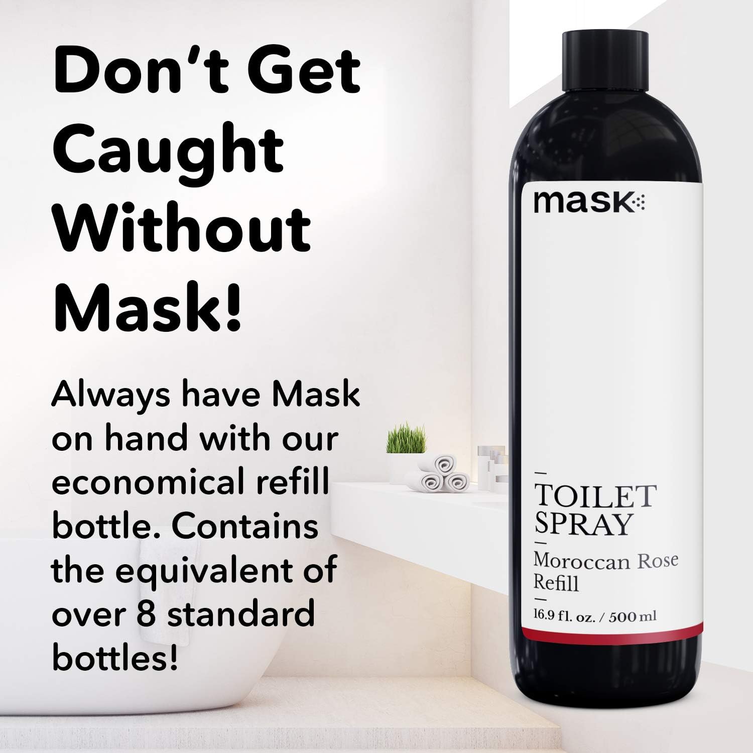 Mask Toilet Spray, Moroccan Rose, 16-Ounce, Deodorizer Bathroom Spray