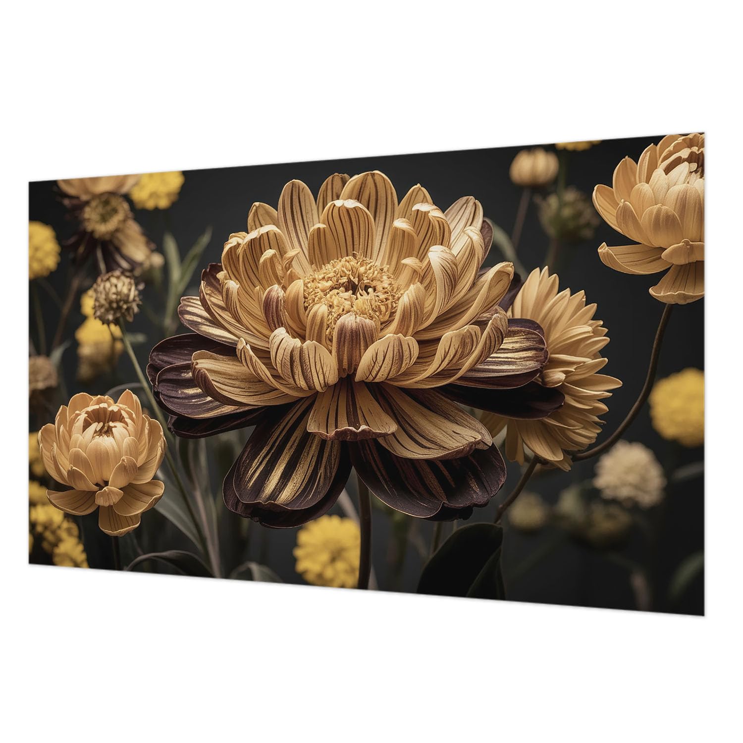 Papier peint intissé 416x254 cm décor floral avec colle pour mur de salon