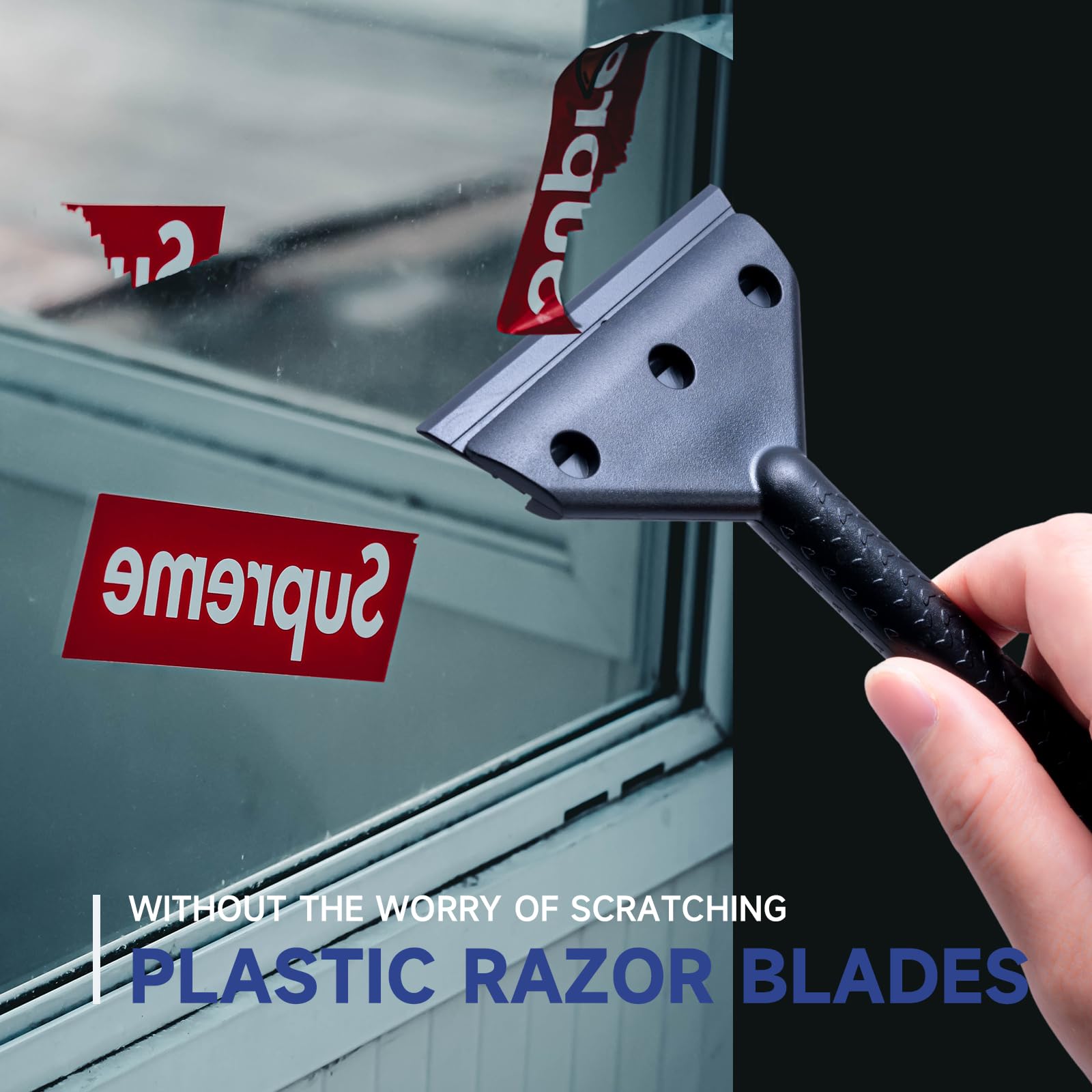 Snapklik.com : FOSHIO Long Handle Plastic Razor Blade Scraper - 10PCS ...