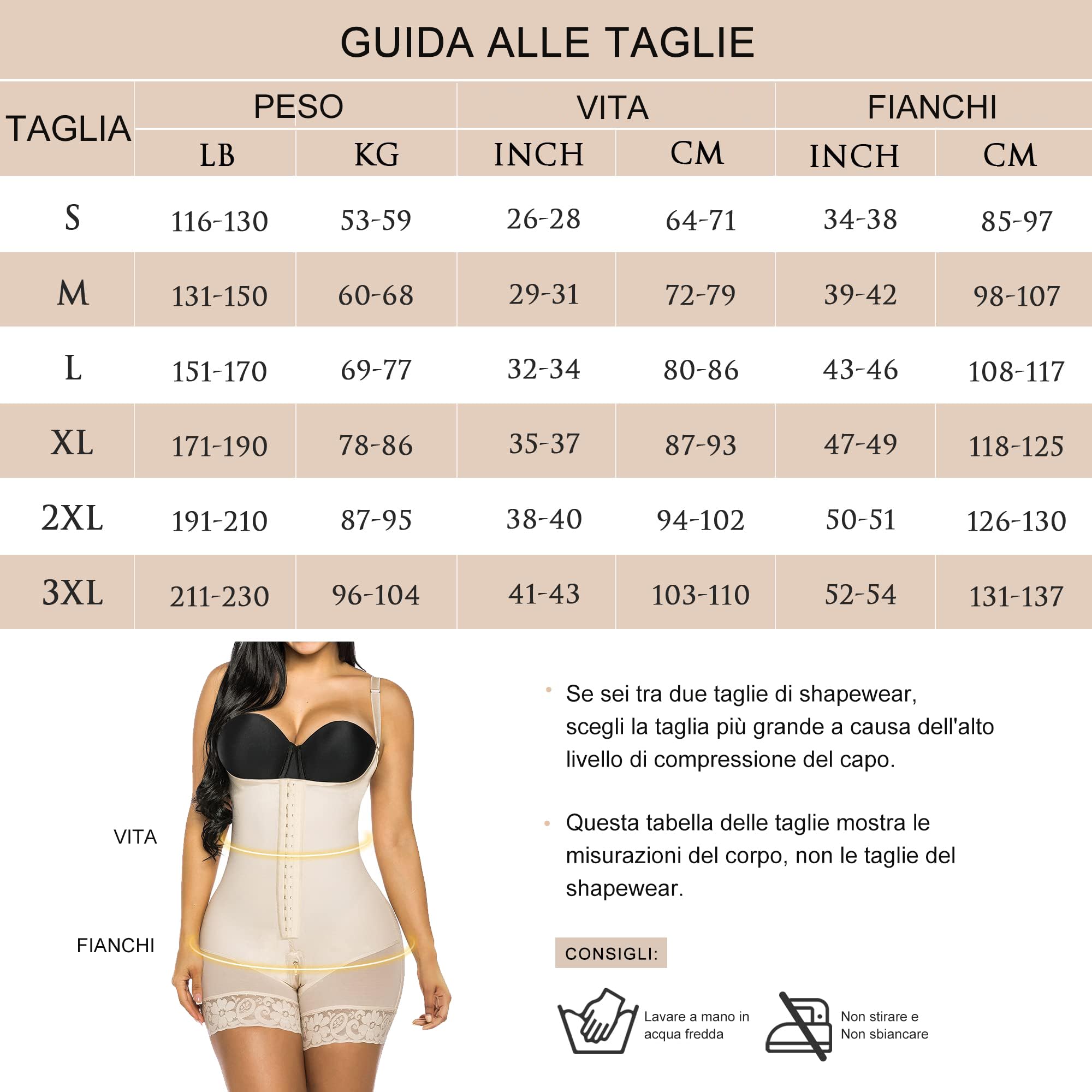 Body Modellante Donna Snellente Contenitivo - Corsetto con Gancetti e Pizzo - Shapewear a Compressione Media