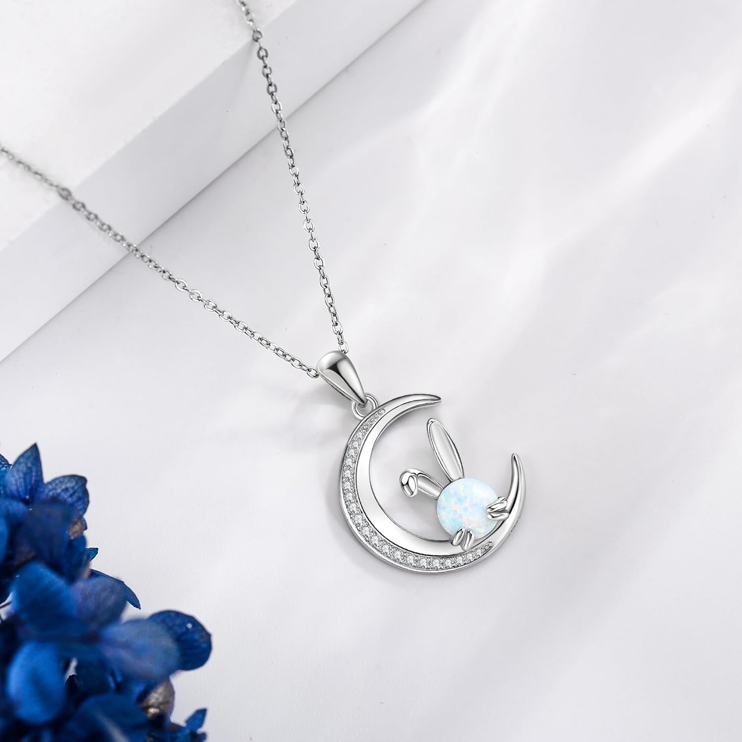 Rabbit Necklace 925 Sterling Silver Bunny Pendant Necklace Cute Animal Jewelry Gifts For Women - Image 3