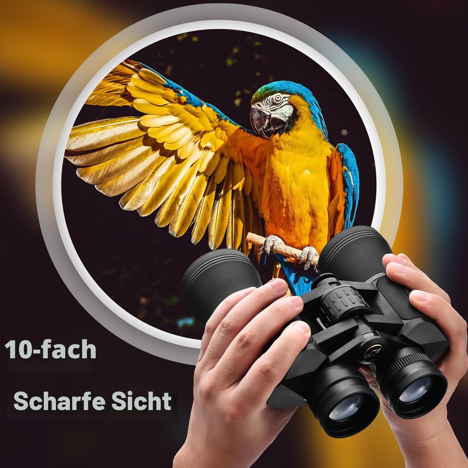 LUXUN 10x50 Fernglas für Erwachsene, Fernglas mit Nachtsicht bei Schwachem Licht, BAK4 Prism HD für Outdoor Jagd, Wandern, Safari und Vögel Beobachten