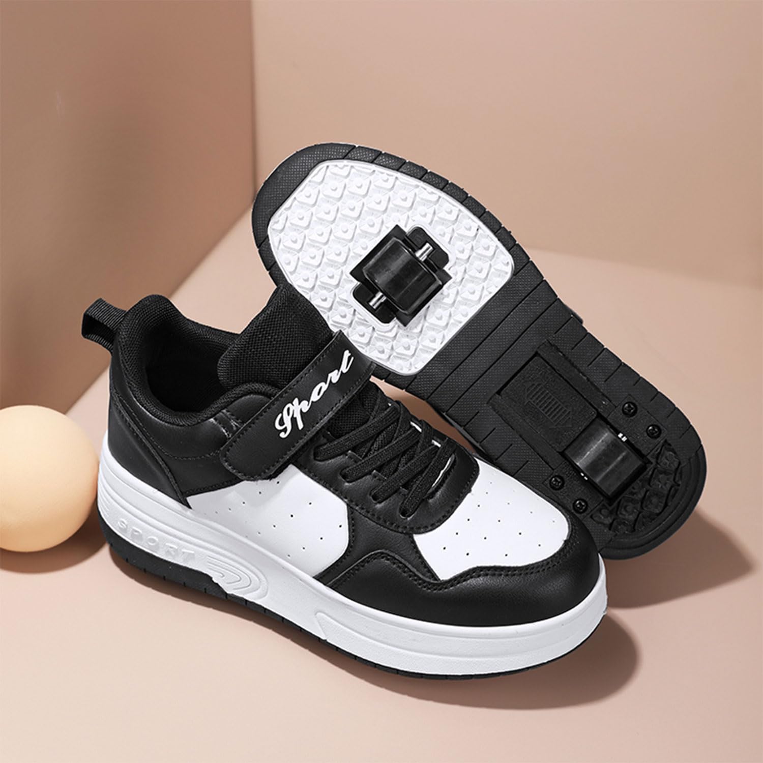 Niños Skateboarding Zapatos Doble Rueda Calzado Deportes de Exterior Gimnástico Sneakers Moda Zapatillas Regalo de cumpleaños para niños