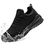 Men Non Slip Work Sneakers Water Resistant Food Service Zapatos Trabajo Antideslizantes Walking Shoes Waterproof Shoes Slip-on, Black 10.5