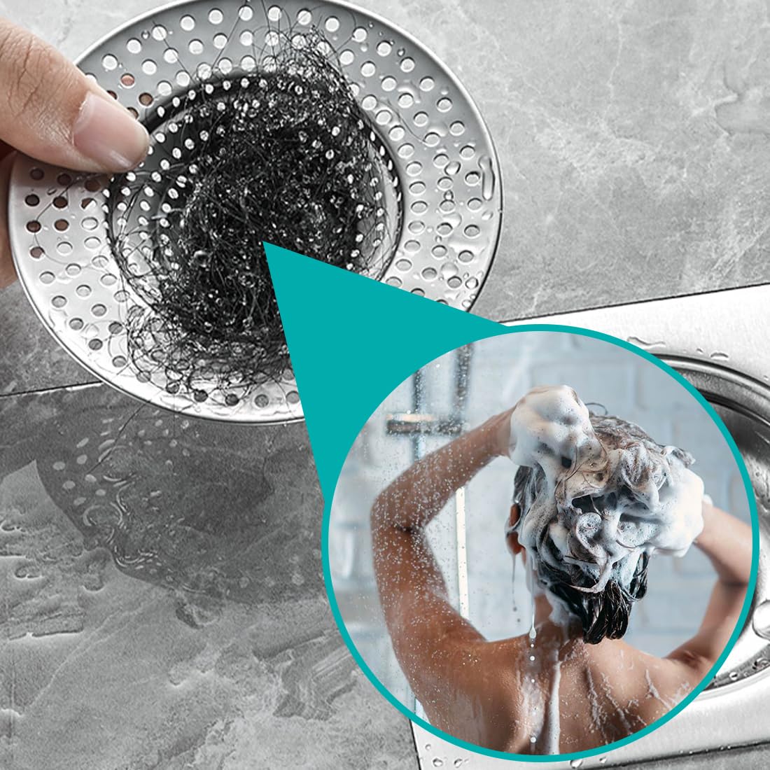 Filtre évier Cuisine En Acier Inoxydable - Diamètre Ext. 11 Cm, Int. 7 Cm - Poignée Pour Retrait Facile - Protection Contre Les Bouchons - Grille Haute Densité
