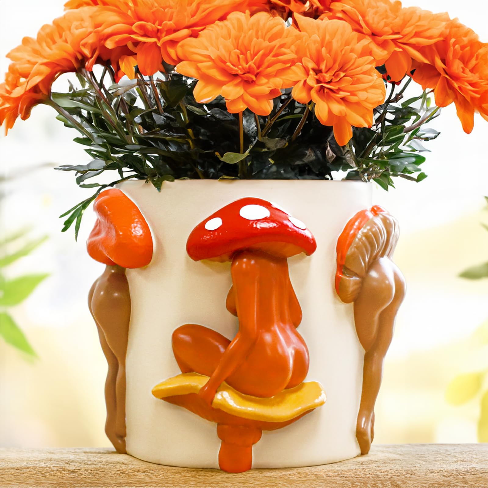 Pot de fleurs avec champignon blanc : rompez la monotonie déco