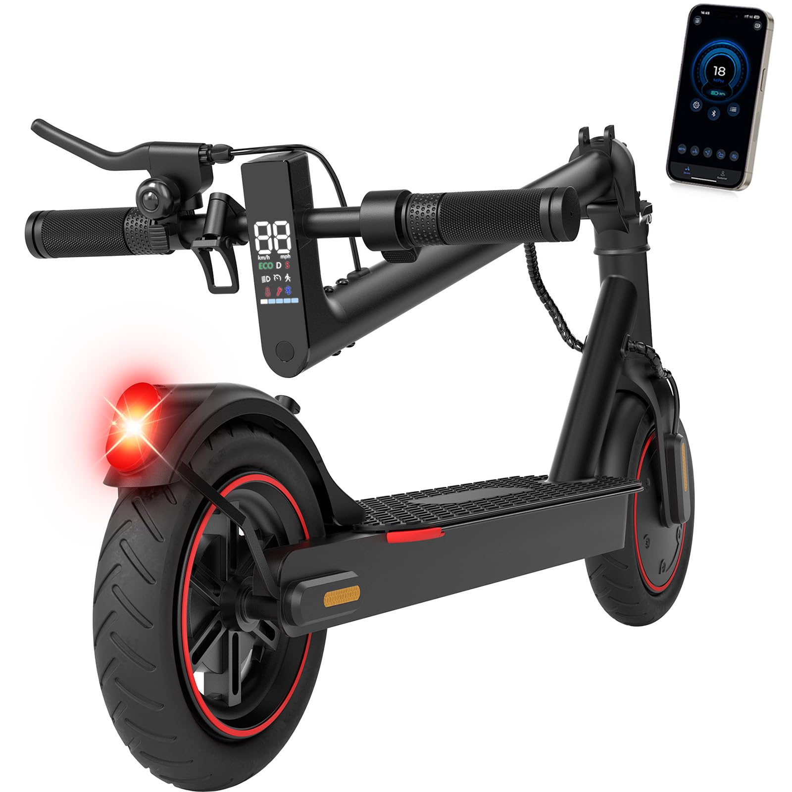 Electric Scooters - Electric Scooter Adults, 500W Motor, 18 MPH Top Speed, 8.5'' Tires, 21 Miles, Long Range Electric Scooter for Adults and Teens