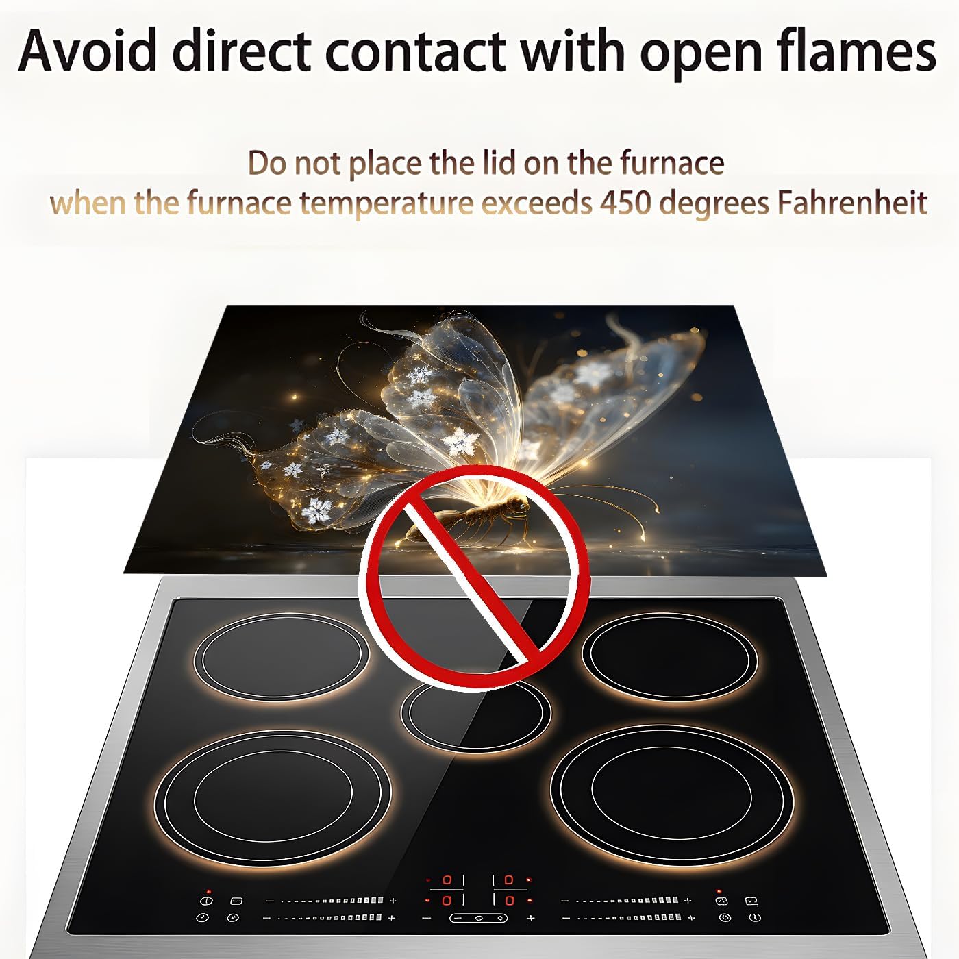Stove Top Covers for Electric Stove 28.3 x 20.5 Inches, Waterproof Heat Resistant Glass Cooktop Cover, Grease Oilproof Stove Shield Protector for Ceramic Flat Top - Rustic Kitchen Decor