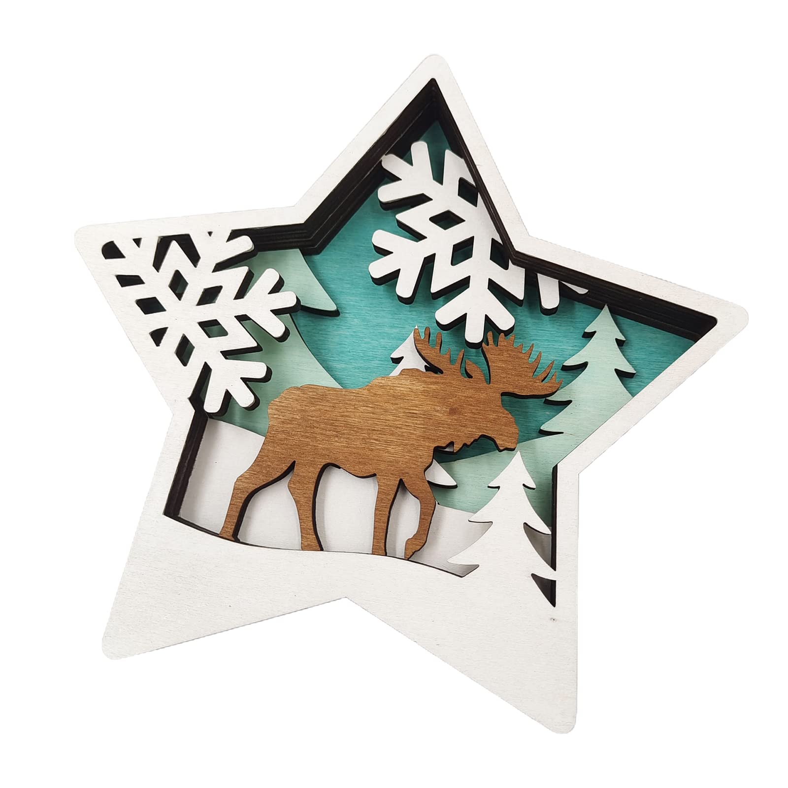 Elnwnnkc Christmas Star Table Deccor Bookshelf Star Table Ornament Deccor Santa Sign Pattern Ornament Decorations Ornaments