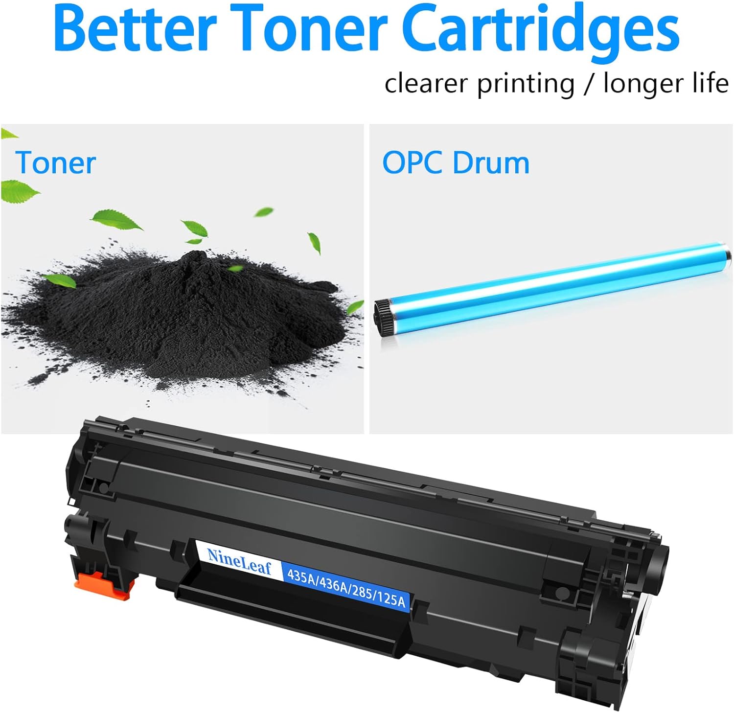 NineLeaf Toner Cartridge Replacement Compatible for Canon 125 CRG-125 CRG 125 C125 3484B001 to use with ImageClass LBP6030w ImageClass LBP6000 ImageClass MF3010 Laser Printer (Black, 1 Pack)