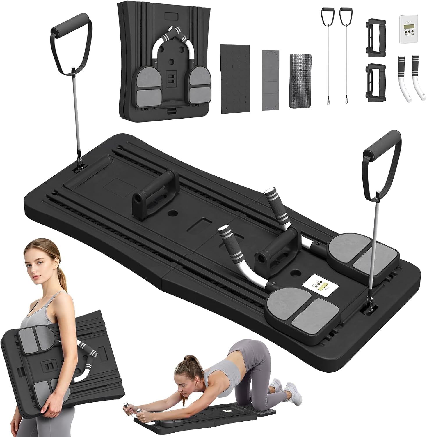 YODOLLA Pilates Board 7-en-1 – Reformer Pliable à Ressorts Automatiques