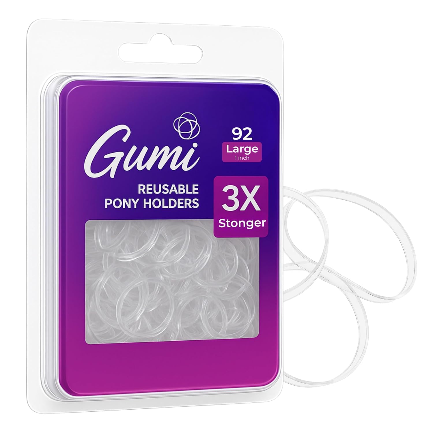 Gumi good Hair Elastics - Ouchless No Damage Elastic Hair Bands (Clear - Small)