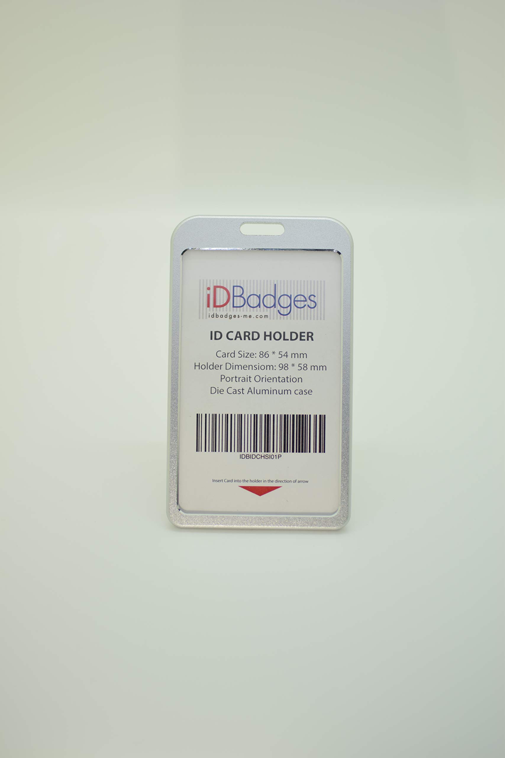 iDBadges Aluminum ID Card Holder - SILVER Pack of 10pcs