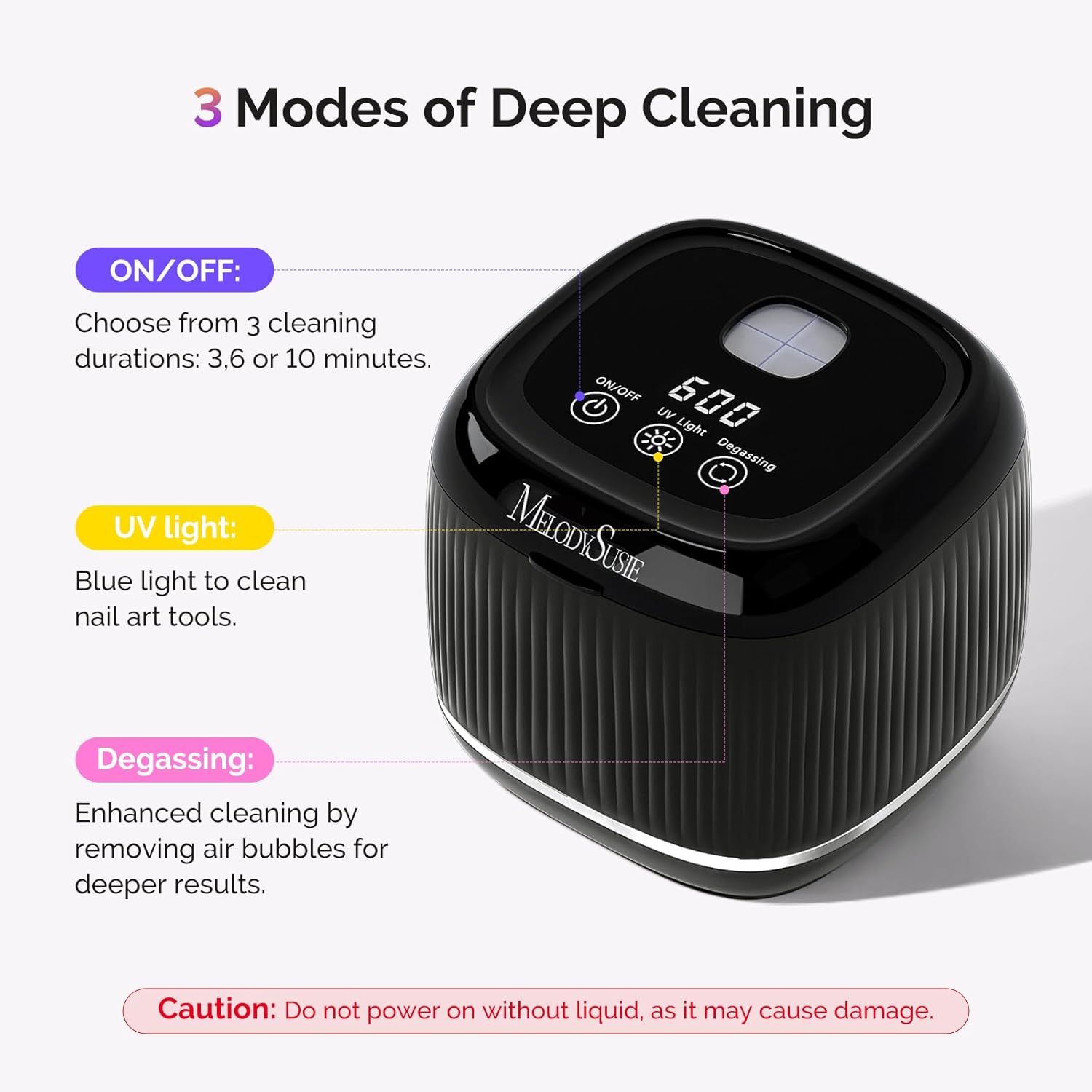 MelodySusie 2 in 1 Nail Tool Cleaning Machine with 10pcs Nail Drill Bits Set and 50 Pcs Small Sanding Bands and 16Pcs Nail Buffer Kit