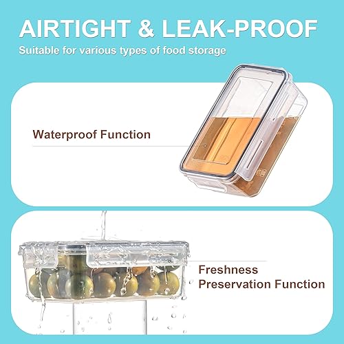 Miniatura 8 de KAGUYA Juego de 36 recipientes de almacenamiento de alimentos con tapas herméticas (18 recipientes y 18 tapas), material sin BPA y a prueba de