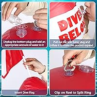 Vista 3 de Maitys Juego de cuerda de buceo de PVC resistente con bandera de buceo, flotador de señal inflable con bandera de buceo, correa de cordón