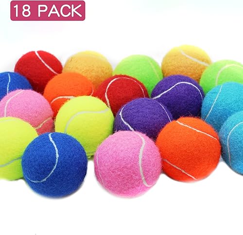 Miniatura 3 de Pelotas de tenis, paquete de 18 pelotas de tenis de entrenamiento, pelotas de práctica con bolsa de malla para un fácil transporte, pelotas de juego