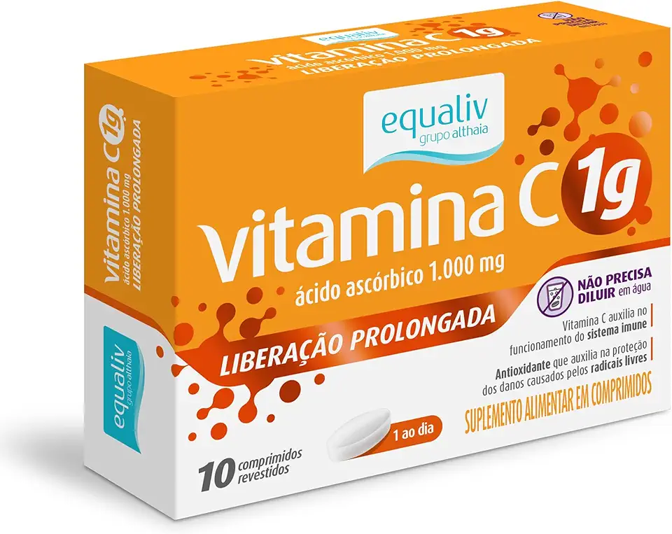 Equaliv Vitamina C 1g - Suplemento de Liberação Prolongada - 30 Comprimidos