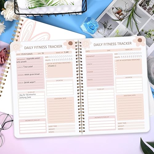 Miniatura 5 de Diario diario de fitness para mujeres y hombres, A5 (5.5 x 8.5 pulgadas), diario de entrenamiento, planificador para rastrear pérdida de peso,