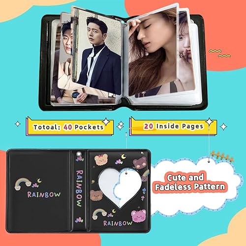 Miniatura 9 de Kpop Carpeta para tarjetas fotográficas, 3 pulgadas, soporte para tarjetas fotográficas Kpop, mini álbum de fotos, álbum Kpop, libro de