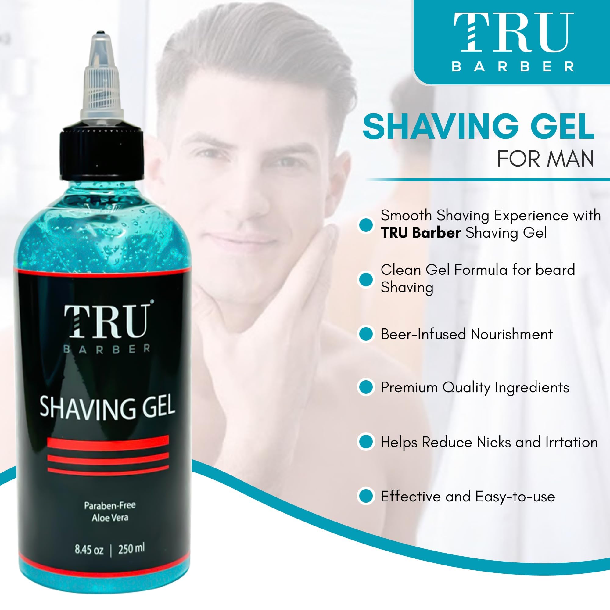 Gel de afeitar para hombres, afeitado recto, bordes perfectos y afeitado suave 5