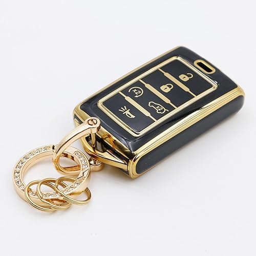 Miniatura 6 de 2 fundas para llavero de Jeep compatibles con Jeep Grand Cherokee L 2022 Grand Wagoneer 2022 Wagoneer 2022 Grand Cherokee L 2022 (5 botones, negro y