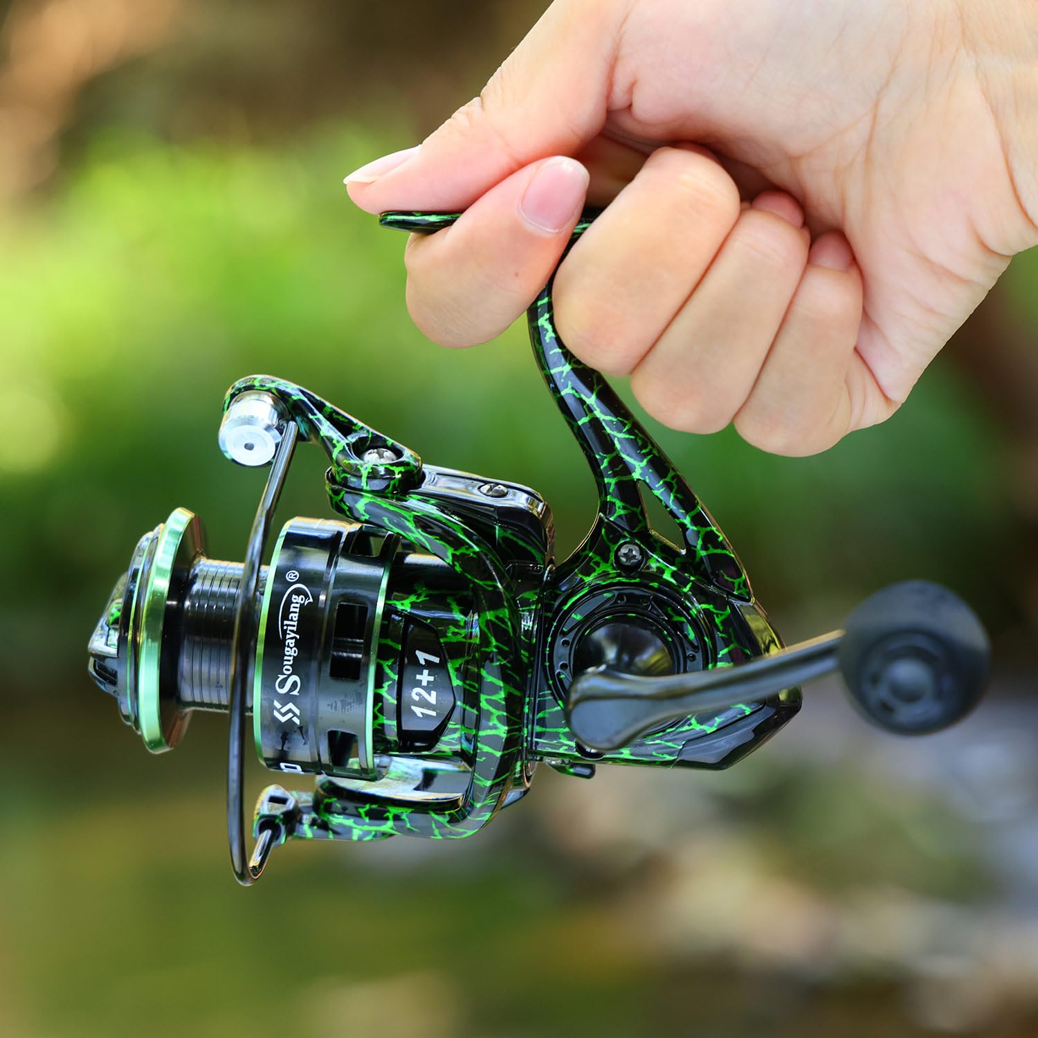 Moulinet De Pêche Ultra Léger Sougayilang - Ratio 5.2:1, Cadre Graphite, Pour Eau Douce Et Salée