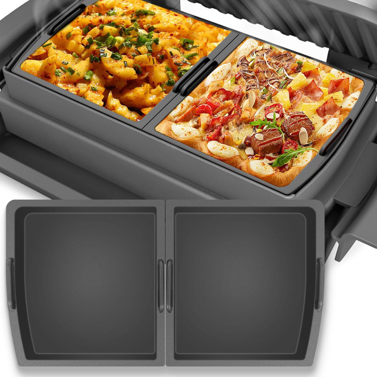 2 Inserti In Silicone Per Tefal OptiGrill XL - Teglie Antiaderenti Per Grigliare E Cuocere | Accessorio Cucina - Foto 2