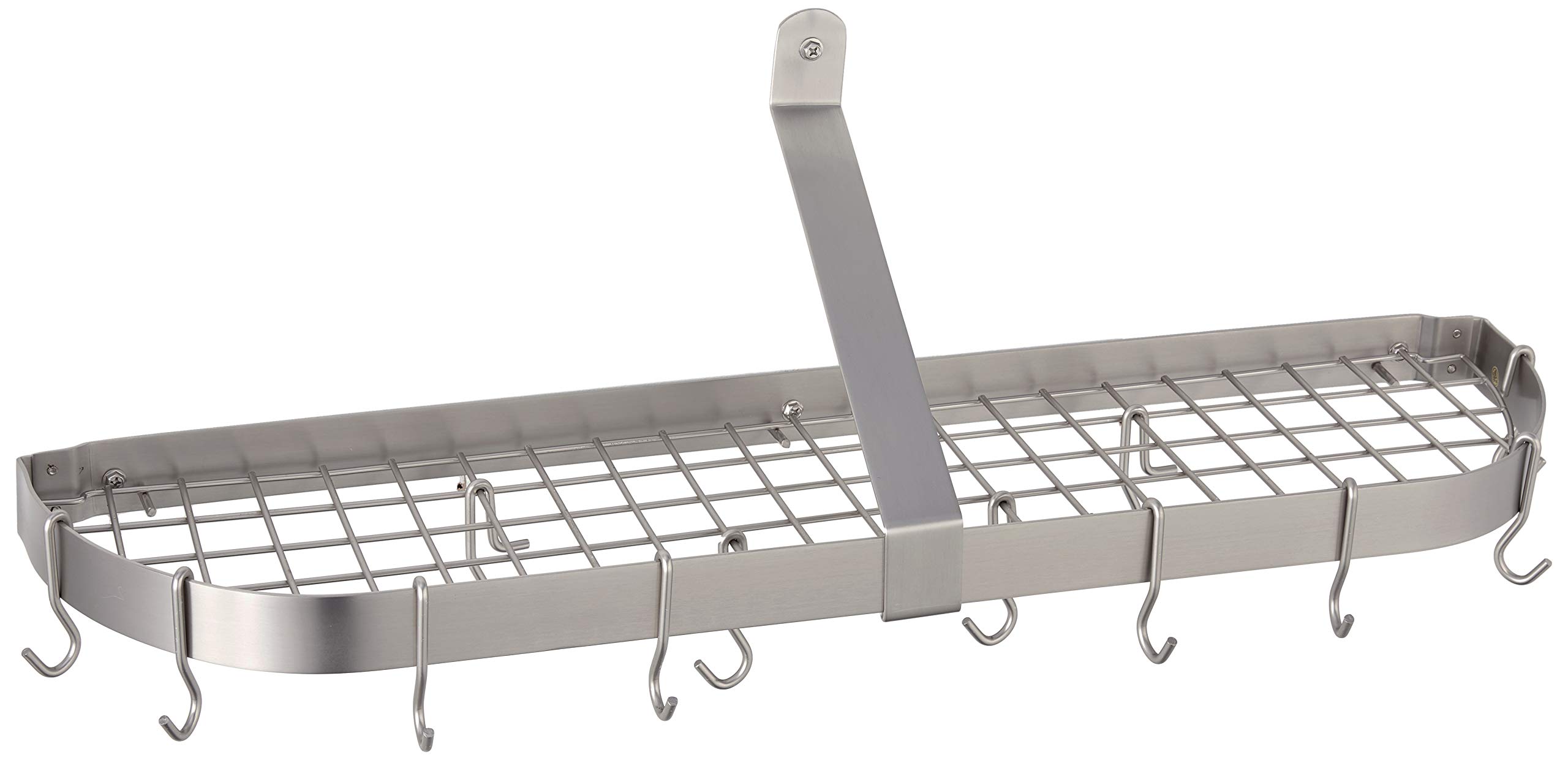 Brushed Nickel Pot Racks Luxury Modern Oval 2 Light Kitchen Island