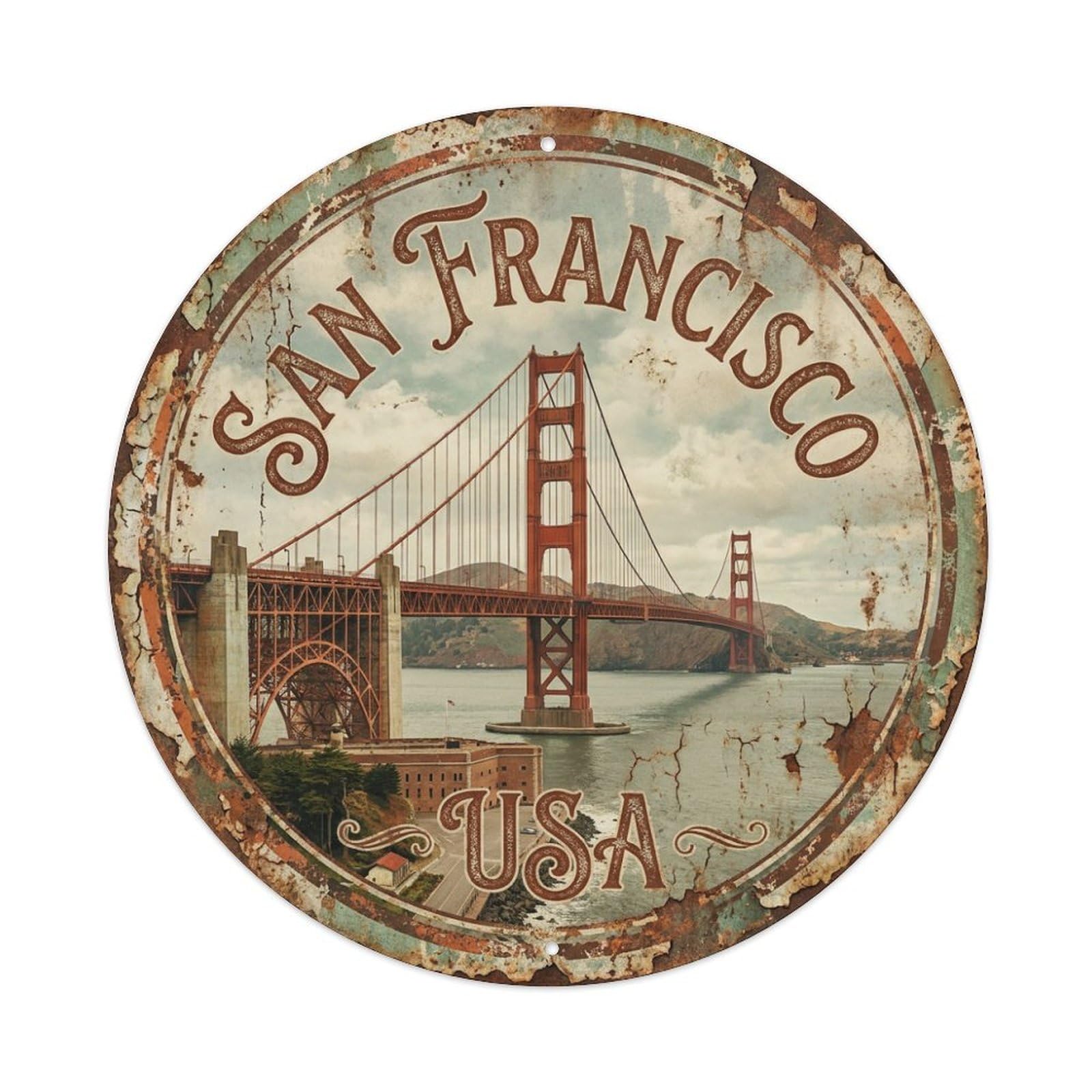 Tgrcjimh Style Metal Tin Sign Usa Vintage Travel San Francisco
