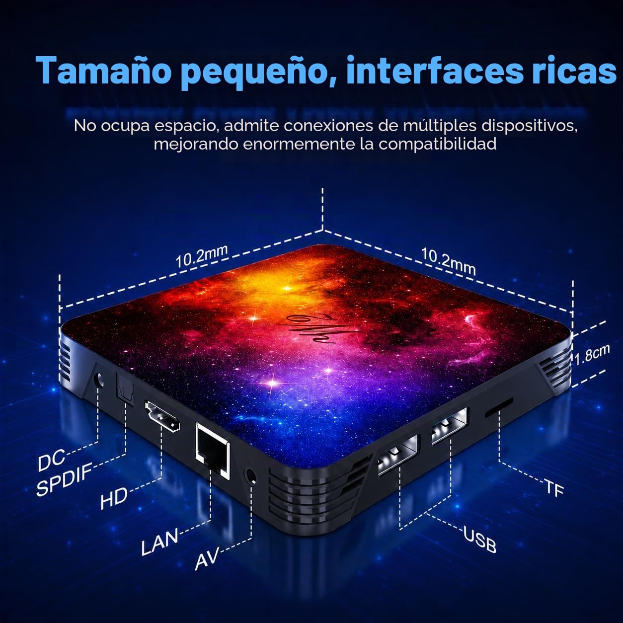 Caja Android TV 2026 v14, 8K, 4GB RAM + 128GB ROM, GPU Mali-G31, WiFi Doble Banda 2.4G/5G y Bluetooth 5.0, Puertos USB 2.0/3.0 y HDMI, Caja Inteligente sin miniteclado, reproducción 3D