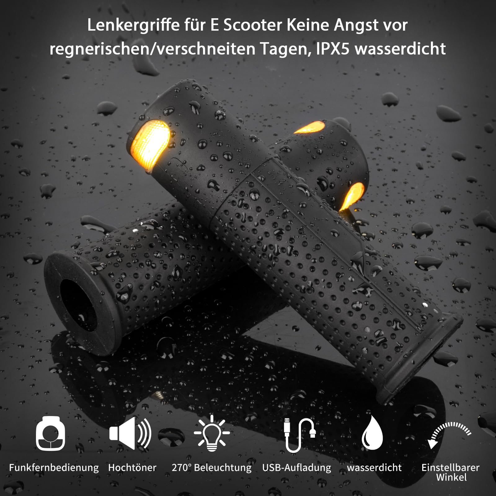 Indicatore di direzione per e-scooter, maniglia con indicatore luminoso per scooter con telecomando ricaricabile con Xiaomi M365/Pro/Pro2/1S Ninebot Max G30/G30D, impugnatura manubrio scooter