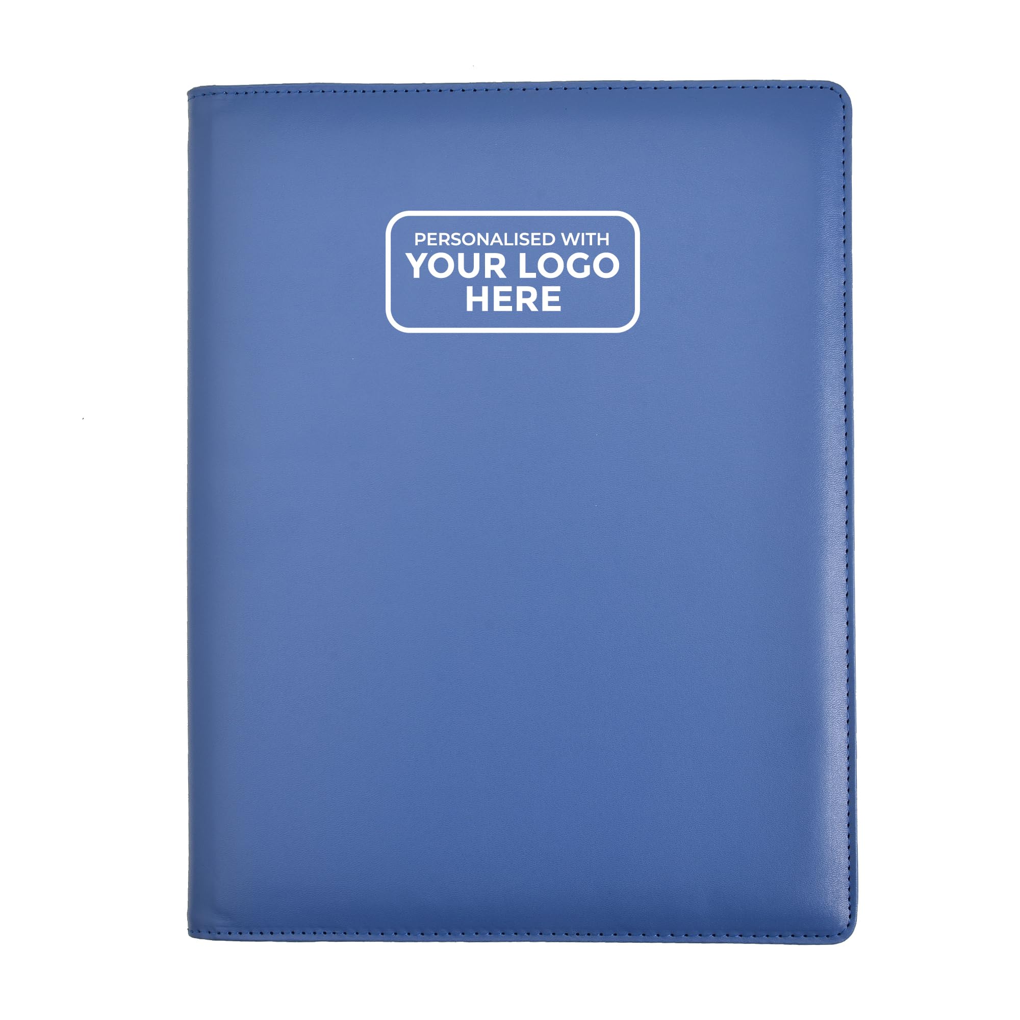 Arpan Blue A4 Personalised Logo Presentation Folder – 48 Pockets 96 Sides Professional Portfolio Document Display Book | Faux Leather Record of Achievement Folder for Conference or Work