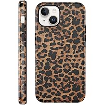 Cute Cheetah Print Phone Case for iPhone 13 / iPhone 14 Case 6.1", Aesthetic Trendy Cool Luxury Brown Leopard Pattern Design Glossy Cover Shockproof TPU Hard PC Protection Girls Women Funda