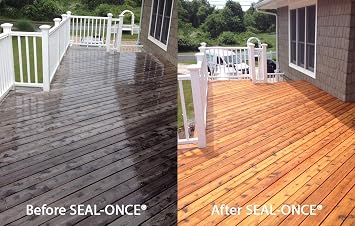 SEAL-ONCE Nano+Poly Wood Sealer and Waterproofer, Light Brown, 2 Gallon | With Polyurethane, Premium Waterproof Sealant