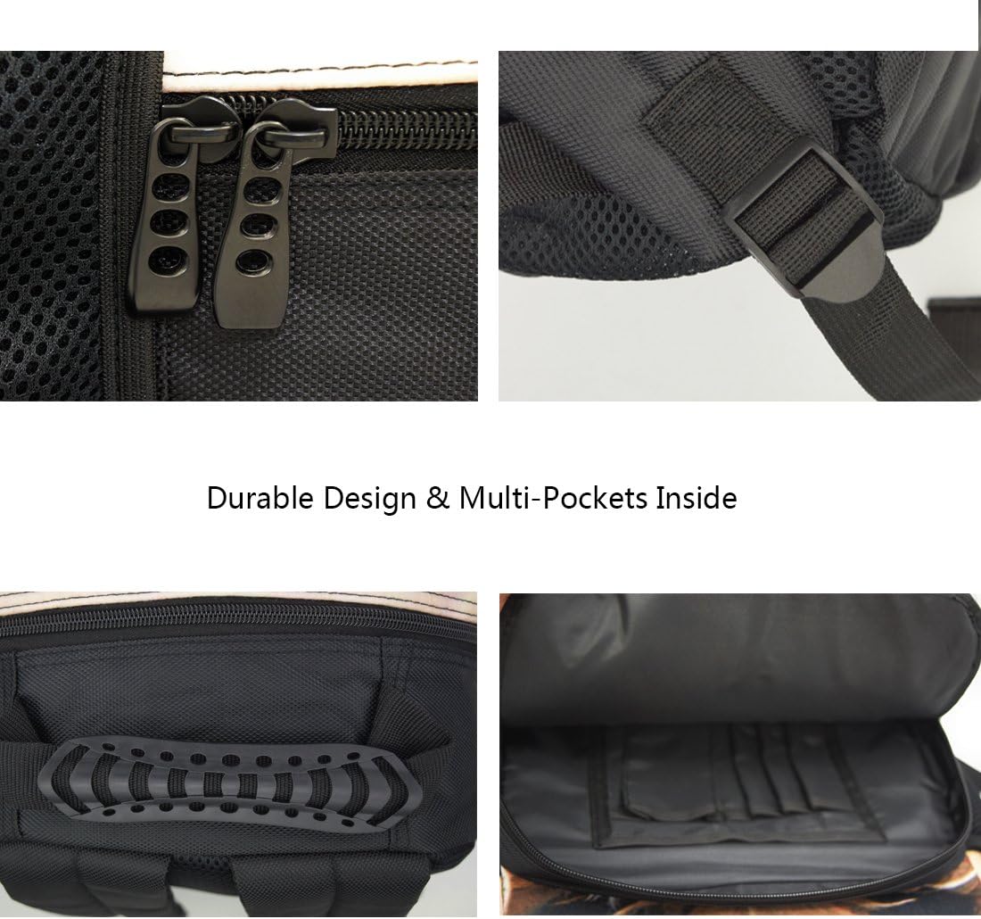 Ibeauti Unisex School Backpack, Large Capacity 3D Vivid Animal Face Print Backpack - Image 6